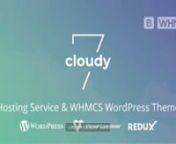 Download Cloudy 7 - Hosting Service &amp; WHMCS WordPress Theme - https://1.envato.market/c/1299170/475676/4415?u=https://themeforest.net/item/cloudy-7-hosting-service-whmcs-wordpress-theme/22648412?s_rank=217?ref=motionstop nn AVAILABLE HTML + WHMCS VERSION Cloudy7 is a Creative Clean Hosting Responsive WordPress Theme for your Web Hosting Business, a creative agency, Technology Websites or Product Websites any creative company website!. It comes with Unique Pages, Awesome Slideshows, creative