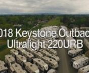 Take in the 2018 Keystone Outback Ultralight 220 URB, a stylish combination of features and comfort that maximizes space while minimizing weight.nnThe 220 URB features a power tongue jack with corner stabilizing jacks, oversized pass-through storage, a set of retractable non-slip stairs and 14-inch tires with EZ lube axles.nnBBQ in absolute comfort beneath the 12-foot power awning, making full use of the marine-grade speakers and external power hookups, plus a camp kitchen featuring a two-burner