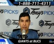 Go to: https://www.tonyspicks.com The New York Giants will meet Tampa Bay Buccaneers in an NFL pro football game on tap Saturday October 1st, 2017. NFL pick prediction odds Tampa Bay Buccaneers -3 with over under odds 44. Watch it on FOX TV. NFL pro football premium pick predictions for this week are ready now and sent quickly to preview readers that request these selection.nnStart Time: 4 PM ETnnLocation: Tampa BaynnDate: Sunday October 1st, 2017nnTV: FOXnnNFL Point Spread Odds: Tampa Bay Buc