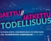 Suomalaisen Lääkäriseura Duodecimin 136. vuosipäivän symposiumi 17.11.2017.