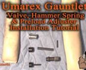 I install a modification kit that takes the Gauntlet from 60 shots per fill to over 105 shots per fill using the stock 13 cu. inch removable tank. The 37-minute installation video details the complete disassembly of the Gauntlet and step by step installations of the Valve modification, Hammer Spring, Power Adjuster and Trigger spring. I refer to the owners manual and the schematic drawing throughout the process so you will be able to refer to it at any point during the installation.nnHere is a S