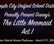 The Temple City Unified School District held their 50th Annual Spring Musical. Disney&#39;s The Little Mermaid was performed over 4 days to an enthusiastic appreciative audience. The fully staged musical by the most talented students included a student led orchestra. The event to place March 8-11, 2018 at the historic San Gabriel Mission Playhouse.nCongratulations to all the participants and volunteers including Director &amp; Producer Matt Byers, Orchestra Director Bert Fernthiel, Technical Advisor