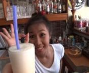 A suey mak mak thai lady makes me a very good pineapple shake on a very hot day...