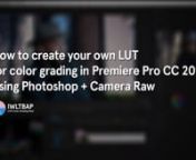 LUT Generator: https://generator.iwltbap.comnLUTs Cinematic Pack: https://luts.iwltbap.comnnShort video tutorial to demonstrate how to create your own LUT in Adobe Photoshop using the power of Camera Raw. With this process, you&#39;ll be able to use all the other tools of Photoshop (such as Selective Color, Channel Mixer, Photo Filter and more) to properly balance your image. Then use this LUT in Premiere Pro via Lumetri effect. Finally, I show you how to give a cinematic look to your image using so