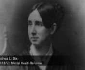 Dorothea Dix, famed 19th-century mental health reformer, is interred at Mount Auburn Cemetery in Cambridge, MA, a National Historic Landmark. nnArtist-in-Residence Roberto Mighty chose Dix as one of the historical figures featured in his