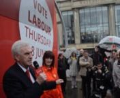Shadow Chancellor John McDonnell was bussed into Lincoln in support of Labour candidate Karen Lee ahead of the June 8 general election.