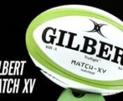 The Gilbert Match XV Rugby BallnnFeaturing a Multi-Matrix 3D grip constructed on a G-XV rubber compound surface, this unique grip pattern features star shape, dual height pimples which maximize hand contact and provide ultimate control in any conditions, all while maintaining kicking distance and accuracy.nnThe copolymer AIR-LOC Bladder offers improved air retention and enhanced energy transfer so the full effect of your kick is realized.nnIn addition, this prekicked ball includes REACTION inter