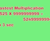 Learn Math Easily. nnYoutube Link For this video is as follows:nnThis is a unique fastest math multiplication trick which will teach you to multiply in your head. There are many fast math calculation methods,This is one of the methods which will teach you how to solve problems of the following type quickly i.e. within less than a minute. This method will teach you how to multiply fast in mind? By showing multiplication tricks for large numbers which includes all multiplication tricks for 2 dig
