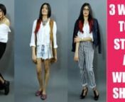 Commando 2 starrer, Adah Sharma loves experimenting with her style and in this fun video with Pinkvilla she shows us 3 ways in which you can style your basic white shirt. nnA basic white shirt is something that all girls have. We caught up with the sultry and pretty Adah Sharma and asked her to style a white shirt in 3 totally non-boring ways. nnThe blue jeans and white shirt combination are oh-so-boring and old, Adah showed us new and quirky ways to style a white shirt. From striped pants, frin