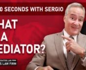 Florida Attorney, Sergio Cabanas, explains the role of a mediator, the importance of getting a good mediator and how a good mediator can help you resolve your case. He has outlined this topic in a brief 60-second overview to provide you with important information in a concise fashion.nnPara la version en español, ver aquí: n¿Qué es un mediador?nhttps://vimeo.com/716273686nn***Please note that the information in this video is not an adequate substitute for a consultation with an attorney who