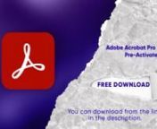 Google Drive Download Link: https://cuty.io/4koQWnVersion: v11.4.1 nnFree Download Adobe Acrobat Pro DC 2022 for Windows PC with Document Cloud services is packed with all the tools you need to convert, edit and sign PDFs. It’s just as mobile as you are. nnSo you can start a document at work, tweak it on the train and send it for approval from your living room — seamlessly, without missing a beat.nnOverview of Adobe Acrobat Pro DC 2022 BenefitsnAdobe Acrobat Pro DC is packed with intelligent
