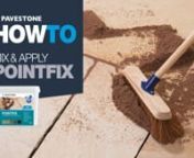 Pavestone Pointfix is a superior two pack multi-use jointing and repair compound. One pack contains epoxy resin within the compound and the other epoxy hardener. Once thoroughly mixed the jointing compound cures to create a permanent hard jointing material. nnThere are no liquids or powders to measure and mix in, so mixing and applying Pointfix is much cleaner and easier than traditional sand and cement mortar. Pointfix is specifically designed for pointing andninfilling between many types of su