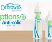 Clinically proven to reduce colic, Options+™ is the #1 pediatrician recommended baby bottle in the US. nnParents and pediatricians agree.nThe soft silicone nipple helps baby naturally latch while the anti-colic vent system lets baby feed without fuss. Together, they offer a reliable and trusted bottle-feeding experience that makes Dr. Brown’s the #1 pediatrician recommended bottle in the U.S and a favorite of parents for over 20 years.nn• Clinically proven to reduce colicn• Decreases spi
