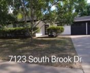 Welcome home to 7123 South Brook Drive! Newly renovated, and completely taken down to the studs, this contemporary 3-bedroom, 2-bathroom single-story home is set in the highly sought-after Scenic Brook West. Upon entry, you will be met with neutral upscale finishes and solid wood beams that enhance the character of this home. Enjoy open concept living in a home that exudes natural light from all directions. The living quarters embrace a magnificent view of the tree-lined backyard through the dua