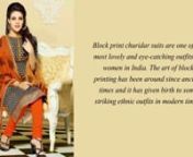 Buy block print churidar suits online from Cbazaar and explore the huge range of selections. It is a good idea to match the kameez with a matching dupatta. Our online store offers the best of Indian ethnic outfits. We offer free shipping in India and we also offer the convenience of customizing your chosen product to your size. Buy abstract prints, stripes print or floral print churidar suits right here!nnnhttps://www.cbazaar.com/women/clothing/salwar-kameez/churidar-suit/block-print
