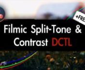 FREE Basic version and Demo of the Full version of this Split-Tone and Contrast DCTL (v0.2.0): https://www.dropbox.com/scl/fo/evb6q12ql7v6f6qkv7n7u/h?rlkey=2gogla7wclpfbdygrlye124of&amp;dl=0nnOrder now: https://linktr.ee/NP_DCTLsnnnKey pros:n- work up to 10 times faster (compared to native DaVinci Resolve tools, or even faster depending on your tasks and experience)n- great speed to flexibility ratio - power of this tool is placed on the sweetest spot between the speed of LUTs and a flexibility