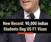 New Record: 90K Indian Students Bag US F1 Visas.nnAddressing an audience at IIT Delhi, US Ambassador to India,Eric Garcetti, emphasized the progress made in visa processing.nnThis summer, the US Embassy in India achieved the extraordinary, issued an astounding 90,000 student visas in just two months (July &amp; August).nnAlso, wait times for tourist visa interviews were slashed by more than half.nnTheir ambitious 2023 goal is to process one million visas.nnPlanning to visit the US?nnContact us