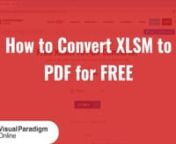 Dive into the world of XLSM files, where dynamic content and macros collaborate to breathe life into Excel workbooks. However, when the need arises to share or present your data comprehensively, the universal allure of the PDF format becomes evident. This video shows you how to seamlessly convert XLSM files to PDF using Visual Paradigm Online. Whether you are a finance maestro maneuvering intricate financial models or a student orchestrating data-centric projects, VP Online guarantees a friction
