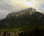 a timescape over two consecutive hours (16.06.57-17.56.59 hours) of our holiday wespent in mittenwald , southern germany (upper Bavaria), last week (july 2011).nthe mountain in the moving picture, the western karwendel peak, is