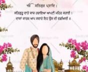 Punjabi Anand Karaj Caricature Theme Wedding Invitation Video Floral Multi-Event from punjabi