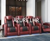 The Azure LHR (Lumbar Head Rest) theater seat is your ticket to extreme comfort. Feature rich and tailored beautifully with a diamond stitch pattern, this is how you do it in style. Are you ready to change your weekends forever?nnThis luxurious movie chair is built to accommodate your every move at the push of a button. Power lumbar will find the best level of support for your lower back while the power headrest adjusts your head to the perfect viewing angle. Power recline for the seat back and