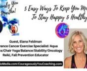 We all know that we need to exercise, but sometimes it&#39;s hard to get started. In this video, I&#39;m going to show you 5 easy ways to keep you moving and motivated so that you can stay healthy and happy!nnJoin Guest, Elana Feldman,Advance Cancer Exercise Specialist, Aqua Aerobics, Chair, Yoga, Balance, Stability, Oncology Reiki, Fall Prevention Educator and Host, Martha Davis Alexander, D, Mediator, CFLC, Adult Children of Divorce.Host of Courageously You With Martha. nnJoin Martha,