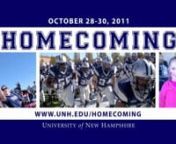 Promo for the 2011 UNH Homecoming.Produced by UNH Video Productions.
