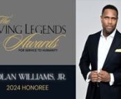 On February 24, 2024, the Living Legends Foundation recognized the impactful work and artistry of Nolan Williams, Jr. The award was presented by Victoria Murray Baatin, Director of Social Impact at the Kennedy Center. #LivingLegendsAward