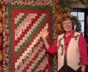 Time is running short and still so much to do! Eleanor teaches techniques for a quick quilt that will stand the test of time but can be made in a day! For Candy Cane Lane, she sews strips together, forms a tube, and snips a seam! So simple that 10 year old Jackie joins Eleanor to make