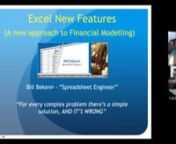 Bill Bekenn - the spread sheet Engineer, shares with us some of Excel&#39;s new features