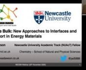 Dr James Dawson of Newcastle University presented a seminar entitled