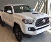 Comes with Heated Seats, 6 Speed Manual, Leather Upholstery, Wireless Charger, 5 Foot Cargo Bed and much more!BRBRn3.5-Liter V6BRnPower Moonroof BRnNavigationBRnDual Climate ControlBRnApple CarPlay + Android AutoBR nToyota Safety Sense PBR BR BRnThe new 2021 Toyota Tacoma is a great side kick for work or play. Under the hood you have 3.5-liter V6 that is sure to put the power on an any task. Great features you’re sure to love includes a backup camera, heated seats, and Bluetooth capabilities t