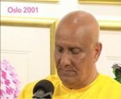 On June 10th 2001 Sri Chinmoy recited some of his favourite poems at a Jharna-Kala exhibition in the City Hall of Oslo, Norway. This was one of the many activities within a