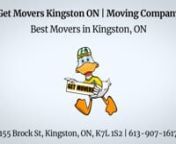 Get Movers is the best Mover in Kingston ON. Our team is dedicated to providing exceptional service and care for your belongings. Whether you need help packing up or unpacking at the other end, we can do it all! You can trust us with your most valuable possessions – from antiques to art pieces – because we treat them as if they were our own.nnGet Movers Kingston ON &#124; Moving Companyn155 Brock St, Kingston, ON, K7L 1S2n613-907-1617nnOfficial Website:- https://getmovers.ca/kingston-local-moving