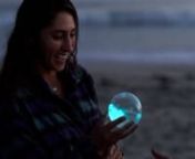 This crystal ball holds algae-rich ocean water that lights up with a shake when the sun goes down. https://bit.ly/3zicski