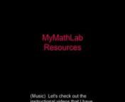 MyMathLab Resources from mymathlab math