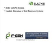 http://phonesystemsbrisbane.net.au/ 1300 851 411nWhy I believe in ZultysnMy connection with Zultys products goes back to 2003 when the Regional Director of Zultys Technologies Martin Trigg, introduced me to Zultys shortly after entering the Australian market. Martin’s long term tenure with Zultys and Australian distributors is testament to the quality of a world class global company. Many other competitive telecom VoIP Phone System manufacturers like ShoreTel, Avaya and Mitel have experienced