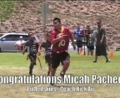 Congratulations Micah Pacheco of the 8u Redskins - Coach Nick Au