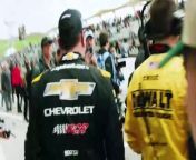 Kyle Busch confronts Christopher Bell after the No. 8 Richard Childress Racing Chevrolet spun out following contact with the No. 20 Joe Gibbs Racing Toyota at Circuit of The Americas.