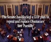 The Senate has blocked a wide-ranging proposal by Republicans to repeal much of former President Barack Obama&#39;s health care law and replace it with a more restrictive plan.
