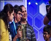 Jacquelyn Martin / AP Karthik Nemmani, 14, from McKinney, Texas, left, holds his trophy with President and CEO of the E.W. Scripps Company Adam Symson. Karthik Nemmani, a 14-year-old from Texas, won the Scripps National Spelling Bee Thursday, beating out a crowd of more than 500 competitors.