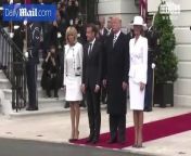 President Donald Trump, his wife Melania, French President Emmanuel Macron, and his wife Brigitte posed together at the White House this morning.