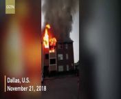A woman in a burning Dallas apartment building dropped her baby from the third-floor window. Other residents leaped onto a mattress to escape the flames.