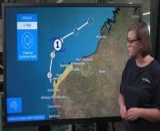 Severe weather is moving offshore near Broome in Western Australia as it moves southwest over the coastline. It&#39;s expected to gain energy before returning to the land around Exmouth at a Category 1 on Friday February 23, 2024.