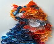 Prompt Midjourney : full body height, vibrant colorful cat in layered paper --chaos 10 --ar 2:3 --style raw --stylize 800