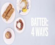 Batter is a handy basic recipe to know how to make, because it can be transformed into all sorts of other things- likefritters, pancakes, Yorkshire puddings and more!