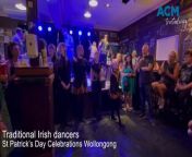 Traditional Irish Dancers at Dicey Riley&#39;s Hotel in Wollongong on St Patrick&#39;s Day 2024.