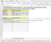 Data Normalization - Transform Data Format - Power Query and Formula Excel 365