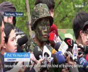 Taiwan’s first wave of one-year conscripts are taking their final basic training test to see if they are ready to defend the country in the event of a conflict.