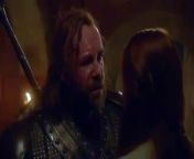 Sandor Clegane, Sansa Stark, and Tyrion Lannister